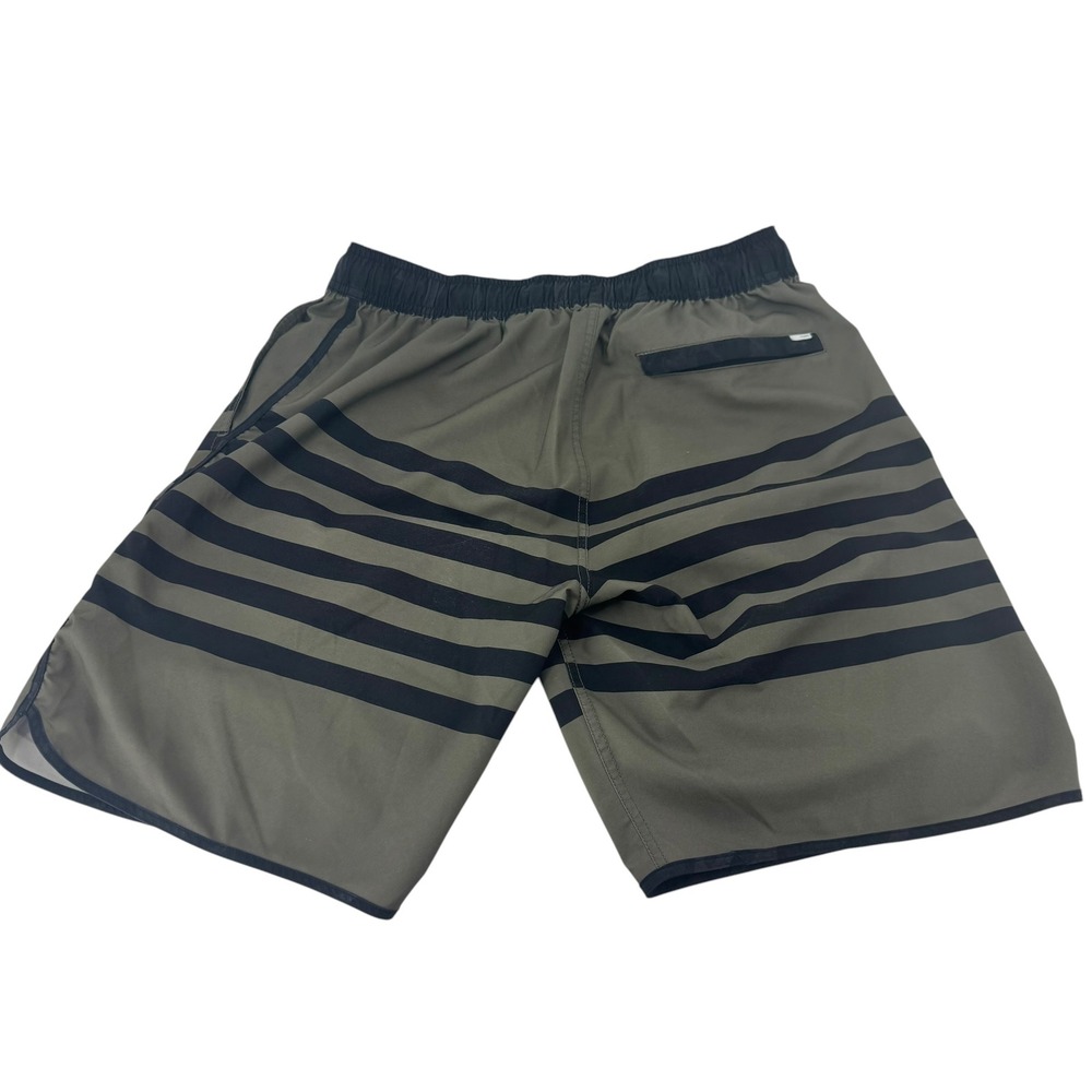 Vuori Banks Shorts Mens Med Olive  Green Black Striped‎ Performance Shorts - Picture 3 of 8